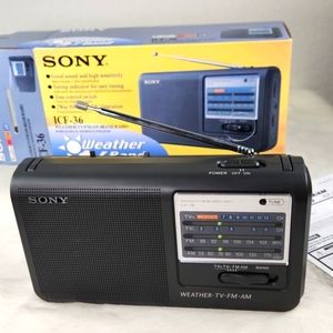 SONY ICF-36 TV/Weather/FM/AM/4 Band Radio VTG 2001 In Original box RARE